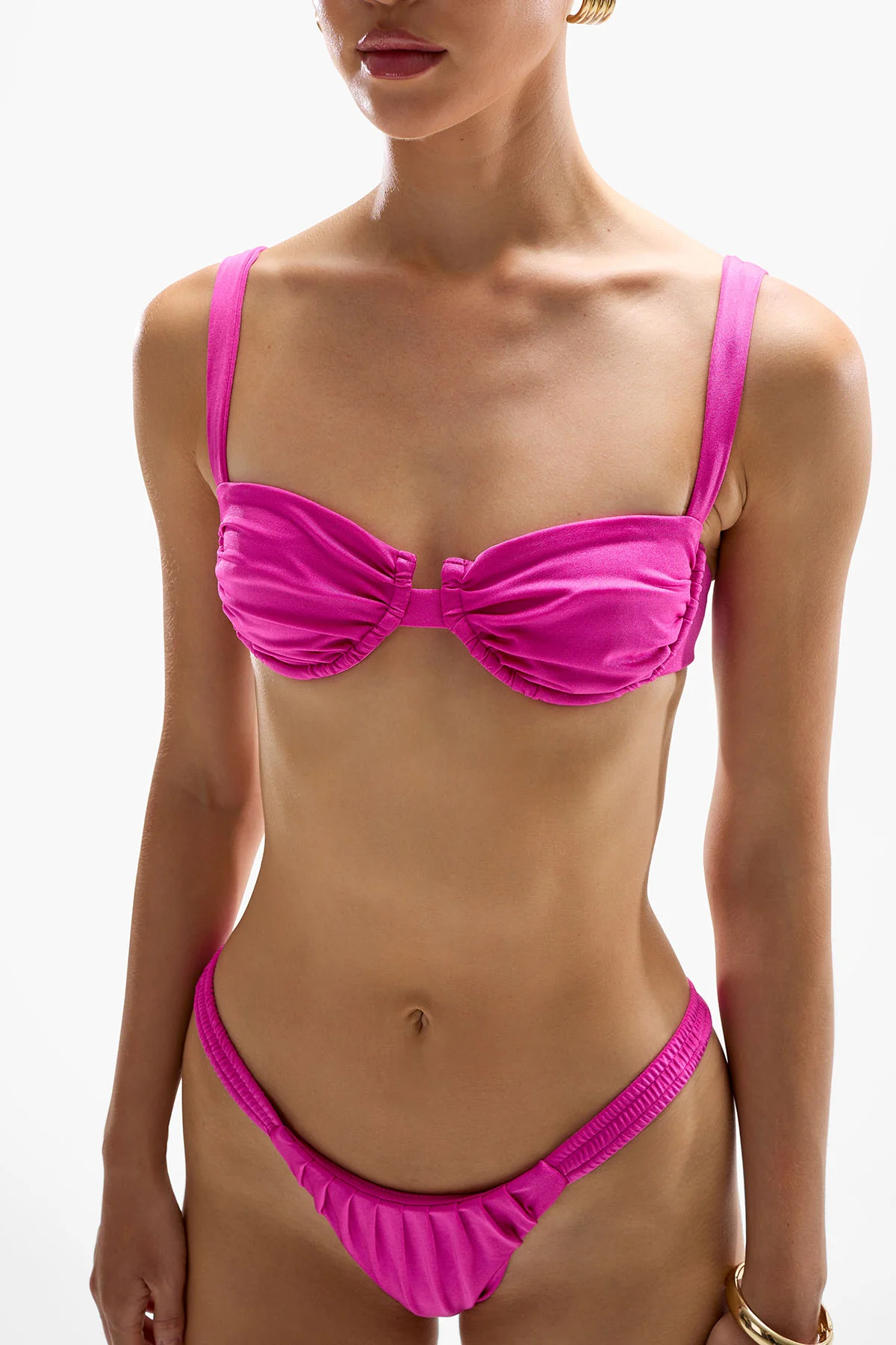 Ariel Ruched Bra - Fuchsia - Image 2