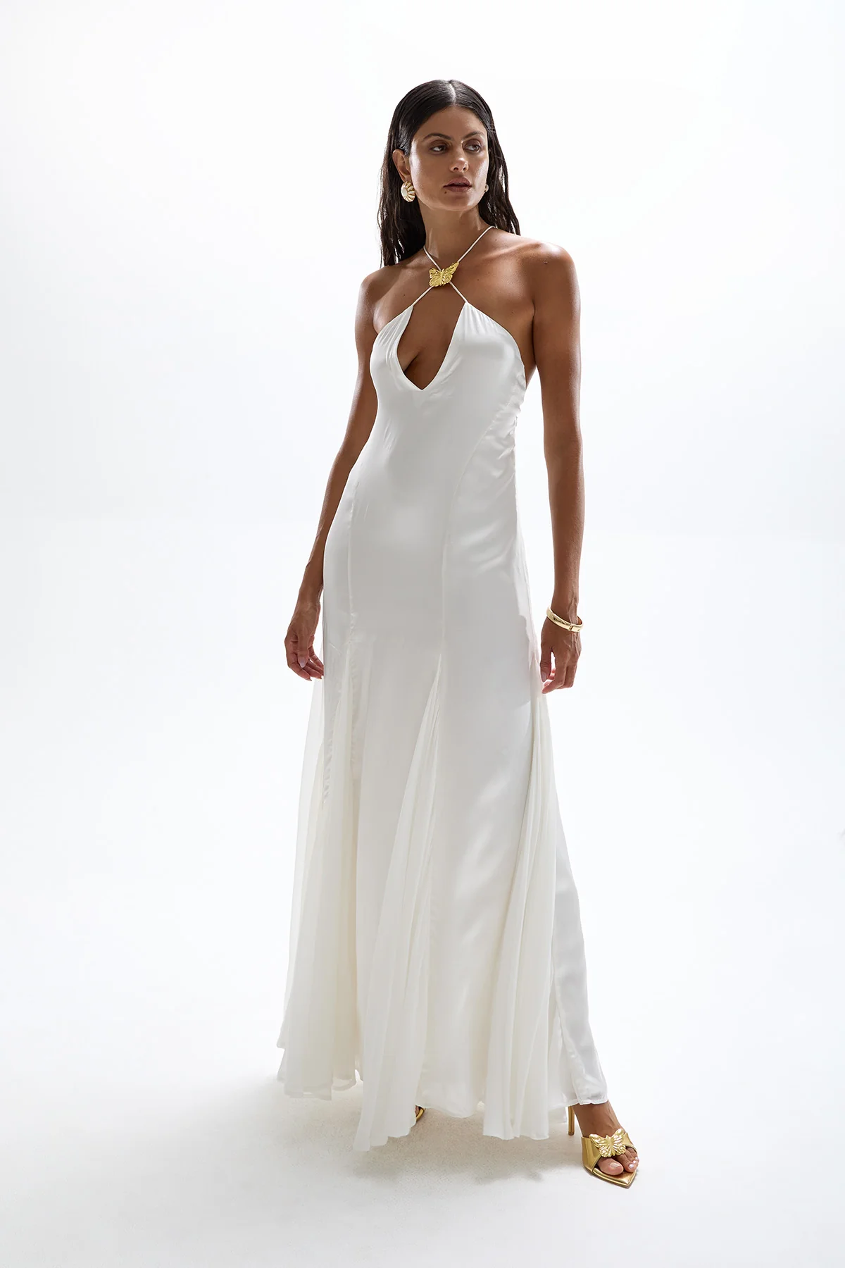 Como Butterfly Maxi Dress - Pearl