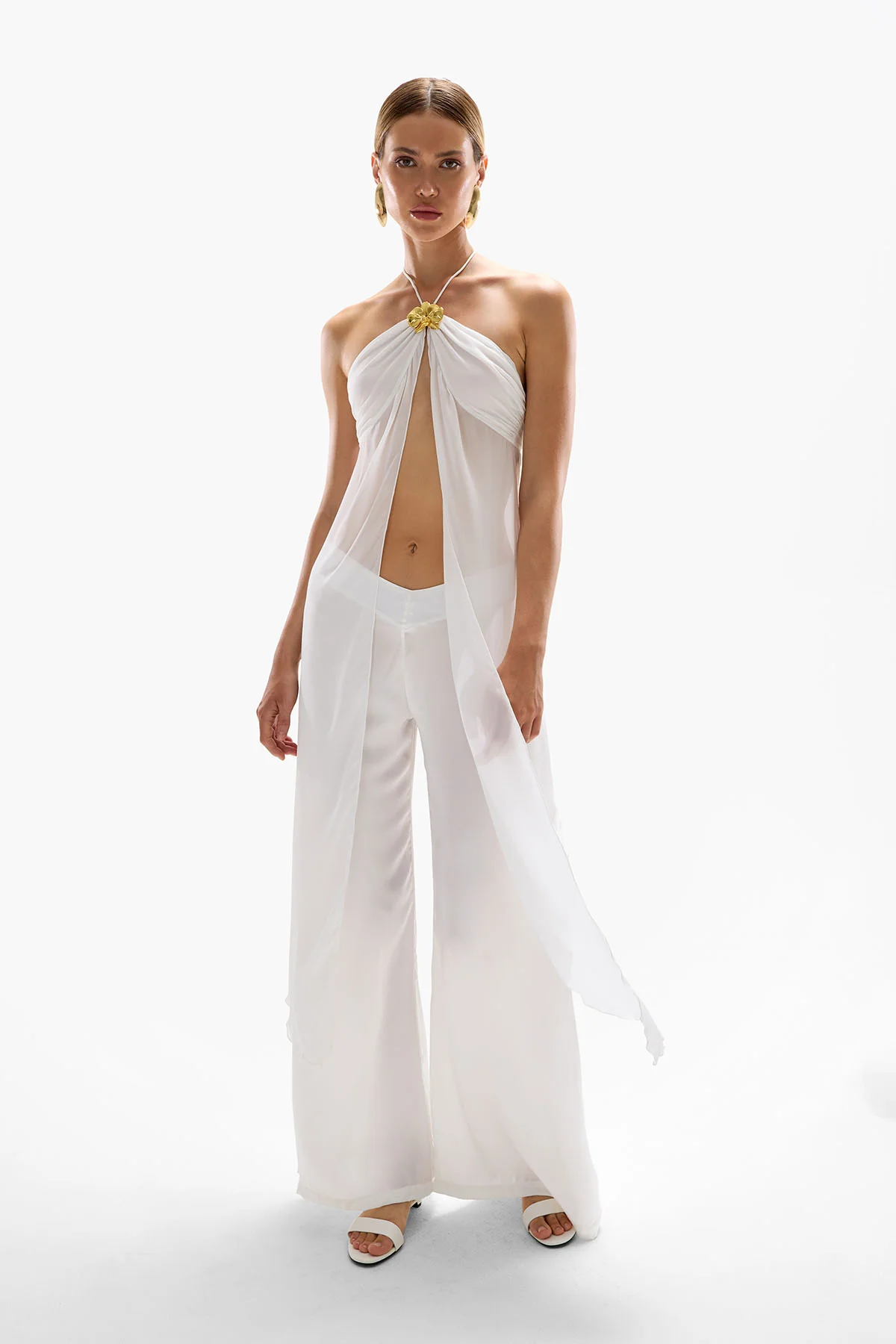Coral Orchid Drape Top - Pearl - Image 3