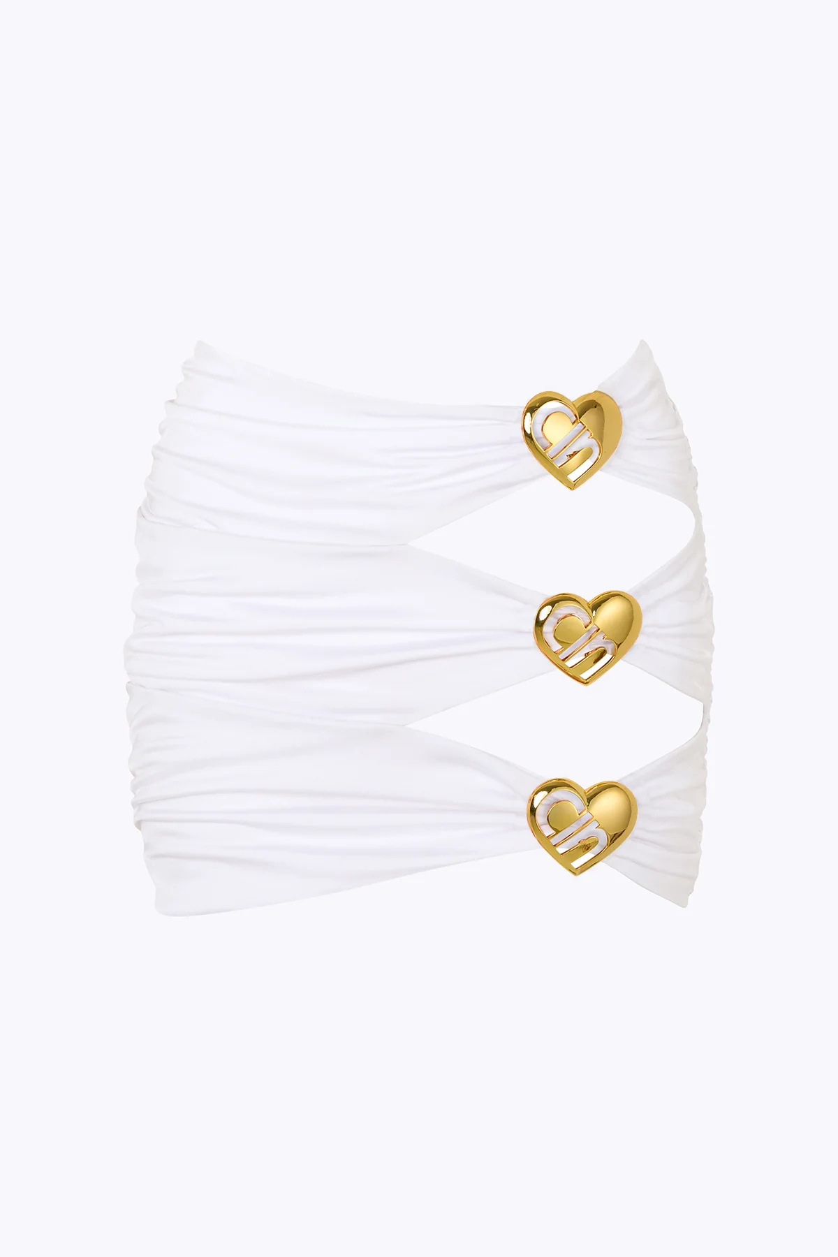 Coupe Heart Cut Out Mini Skirt - Pearl - Image 2