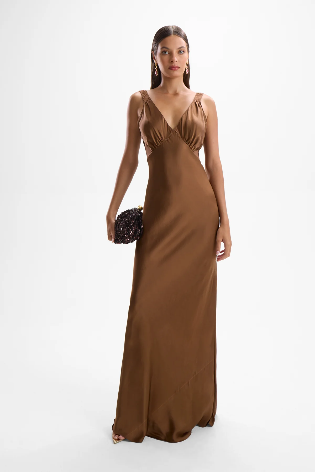 Devon Slip Dress - Mocha - Image 2