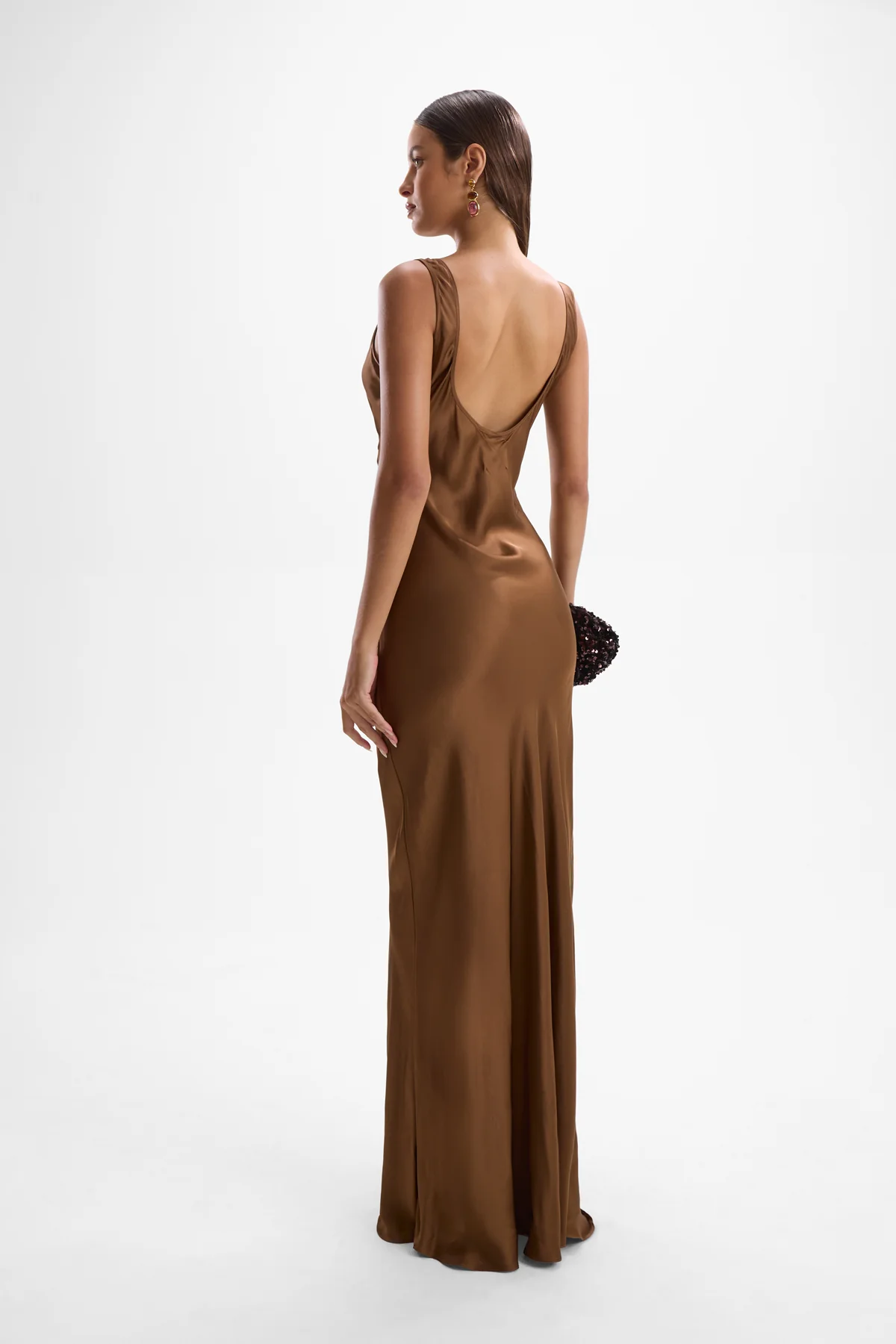 Devon Slip Dress - Mocha - Image 3