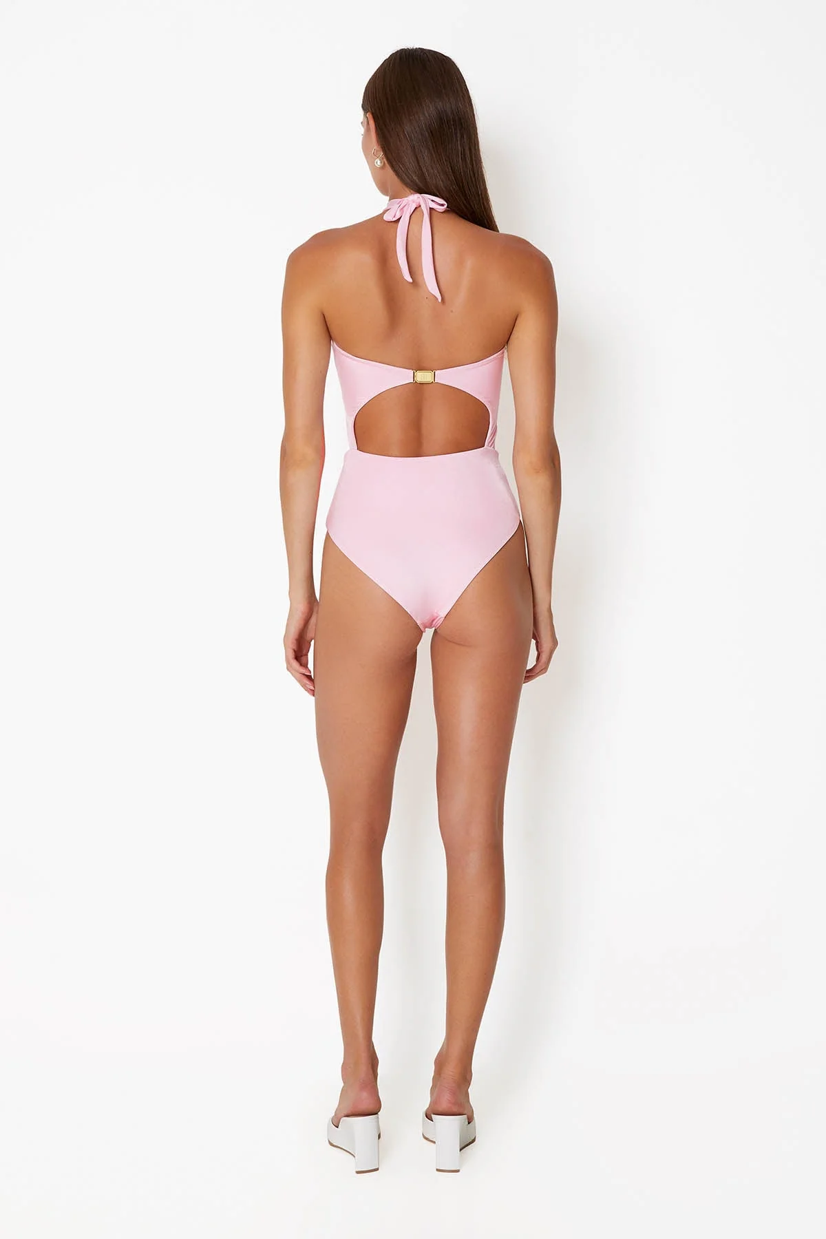 Diamond Heart Cut Out Swimsuit - Ballet Pink - Image 3