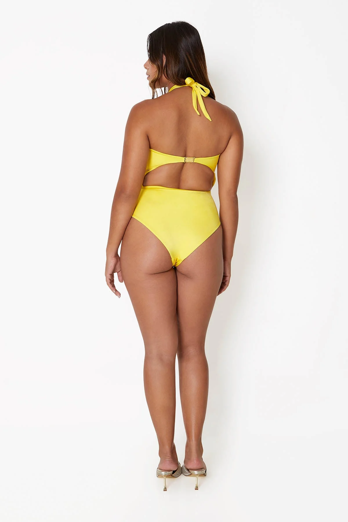 Diamond Heart Cut Out Swimsuit - Lemonade - Image 6