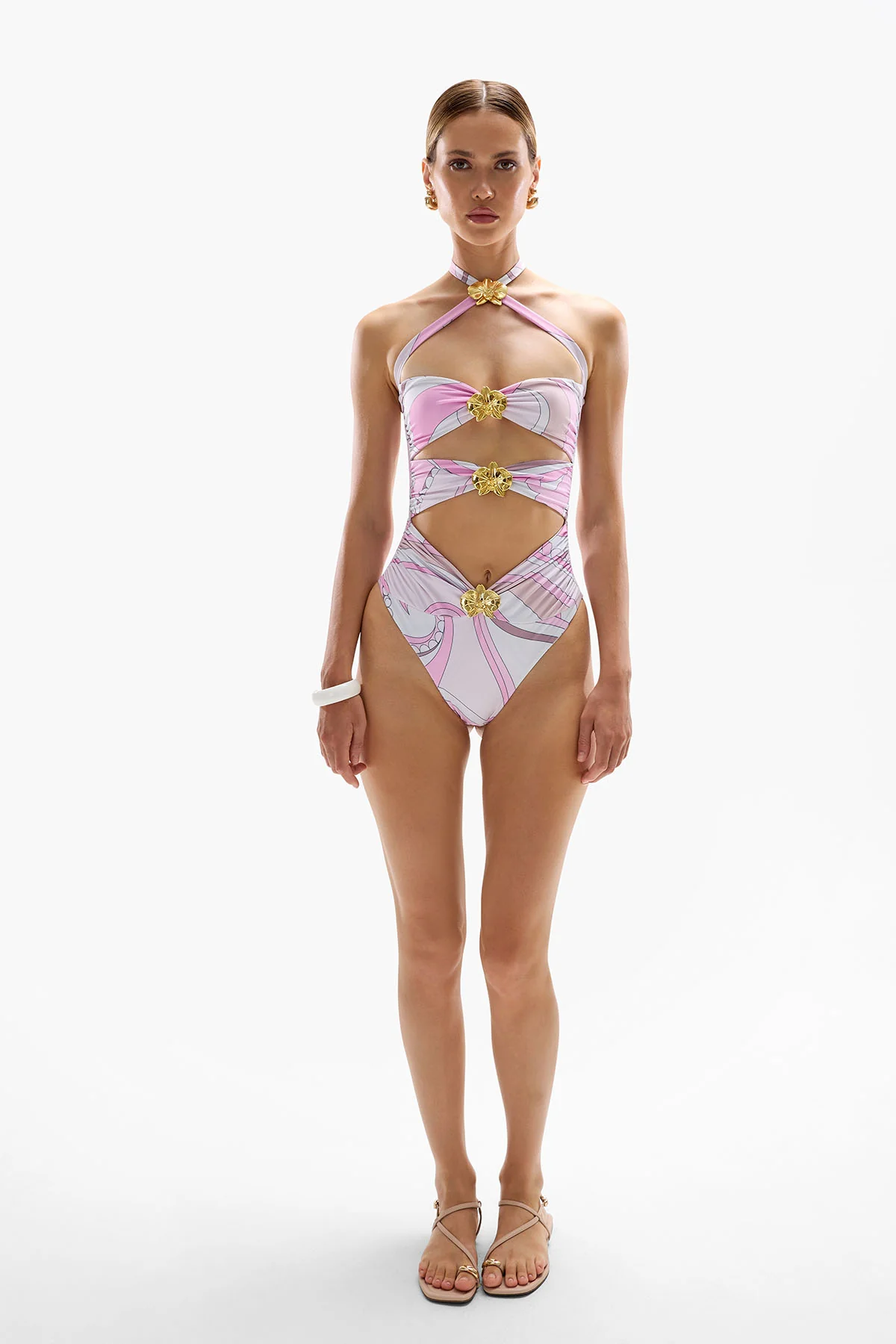 Diamond Orchid Cut Out Swimsuit - Antibes - Image 3