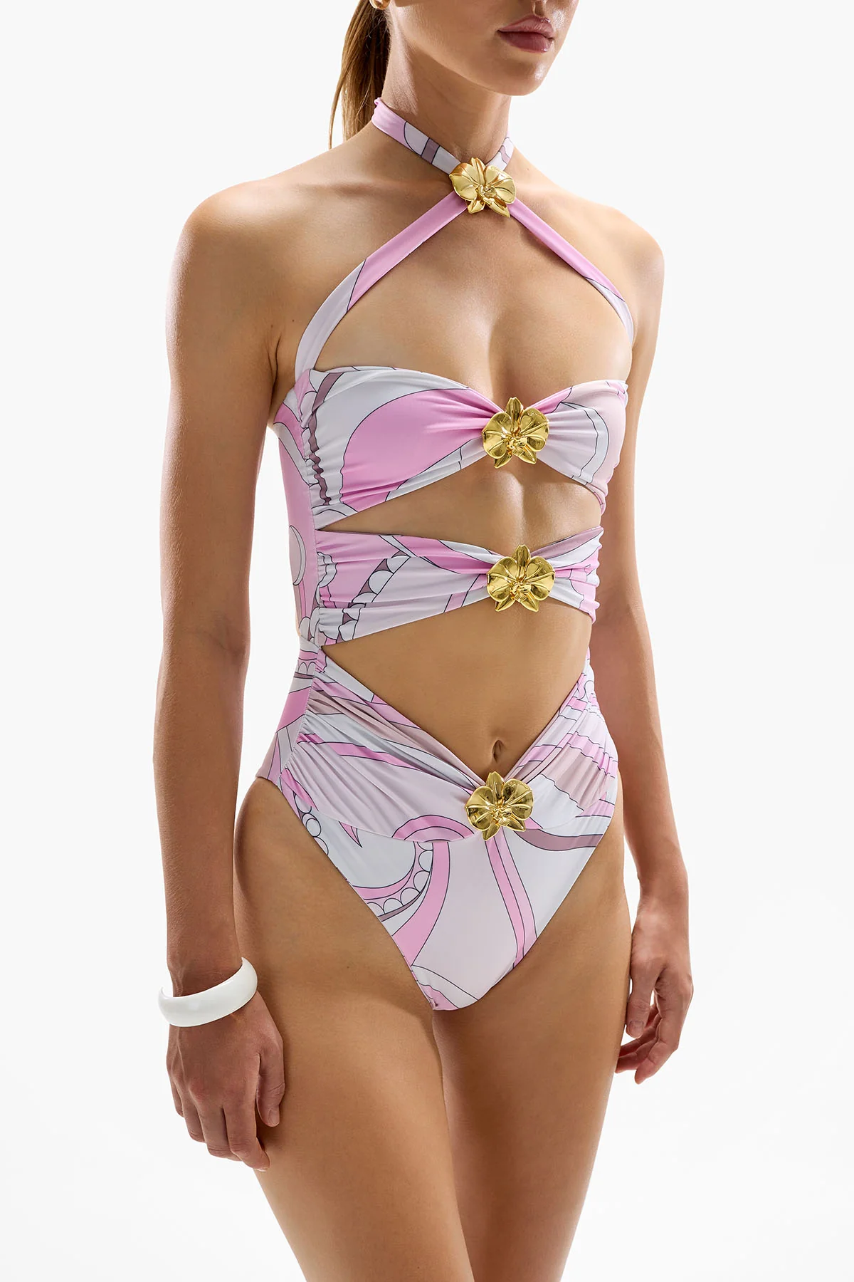 Diamond Orchid Cut Out Swimsuit - Antibes - Image 4