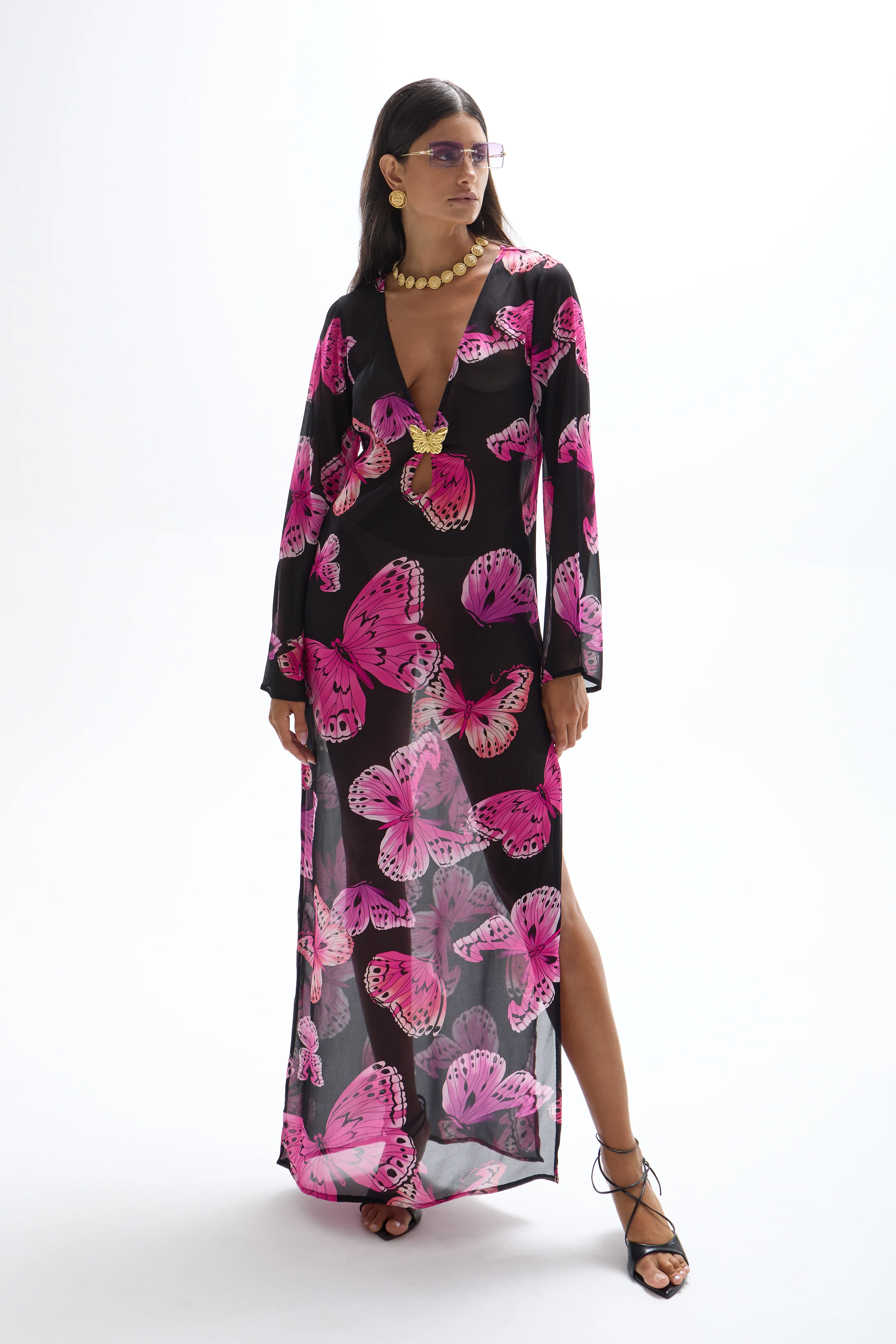 Hotline Butterfly Maxi Dress - Monarch