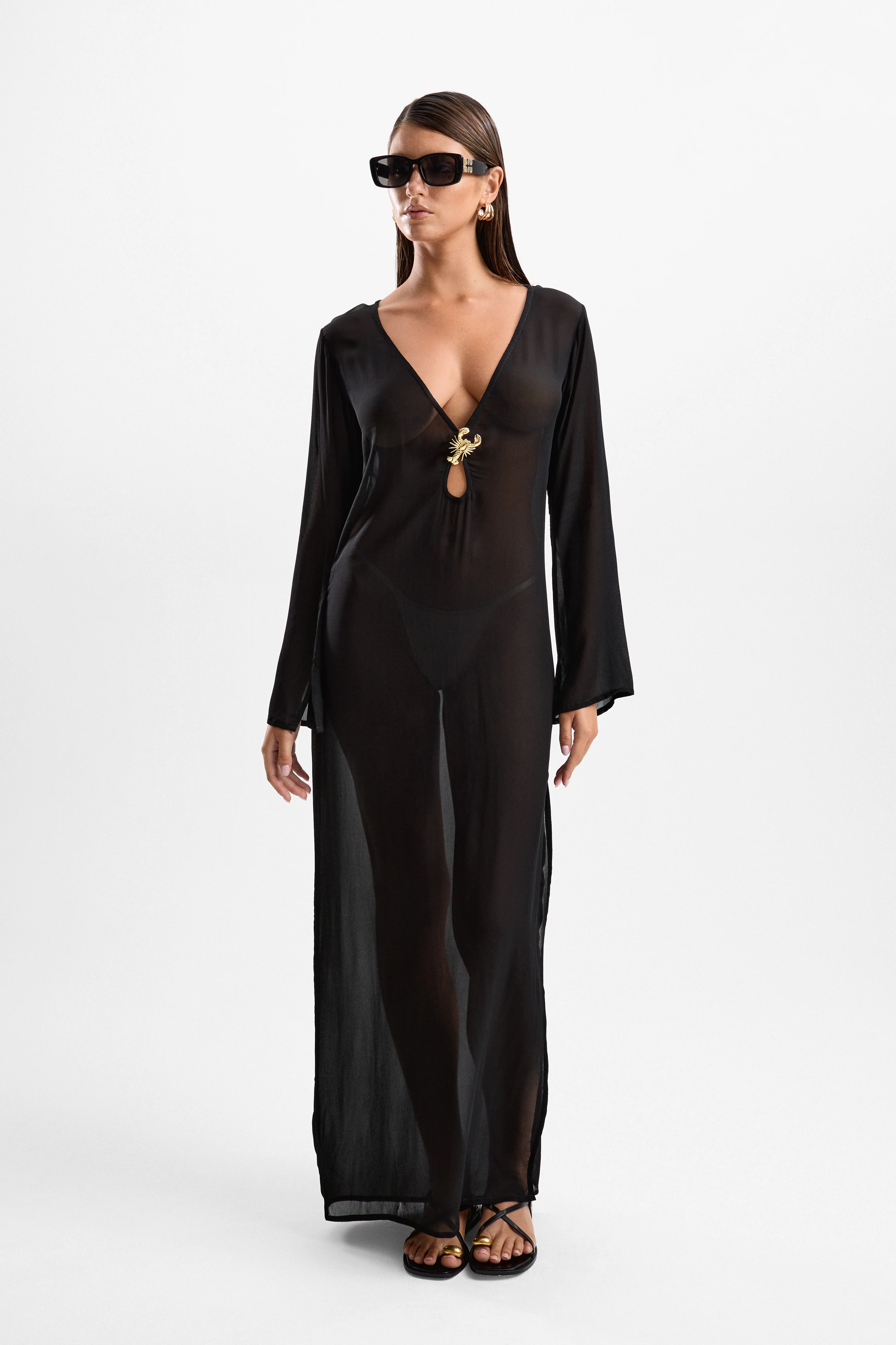 Hotline Lobster Maxi Dress - Black - Image 4
