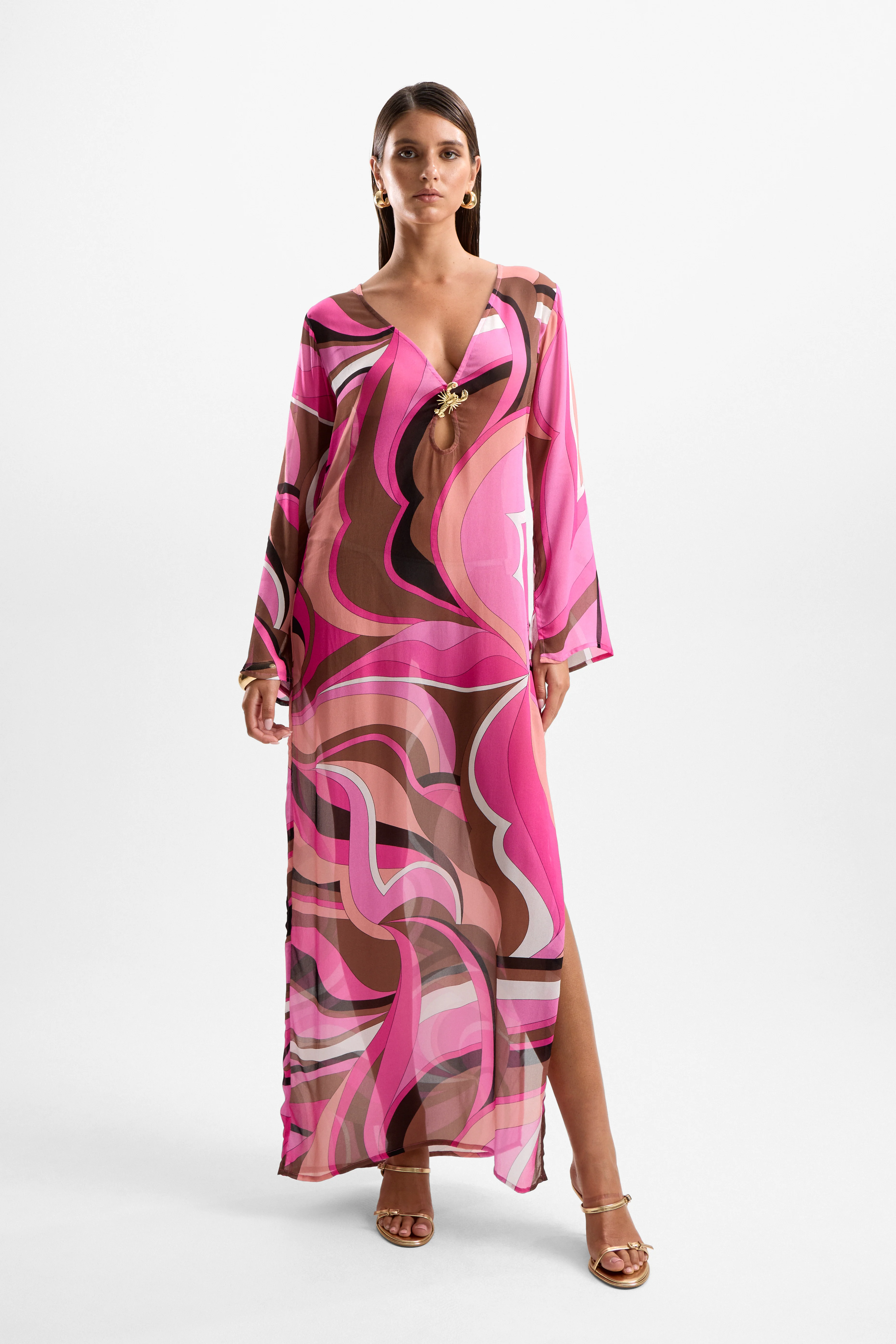 Hotline Lobster Maxi Dress - Dolce Pink