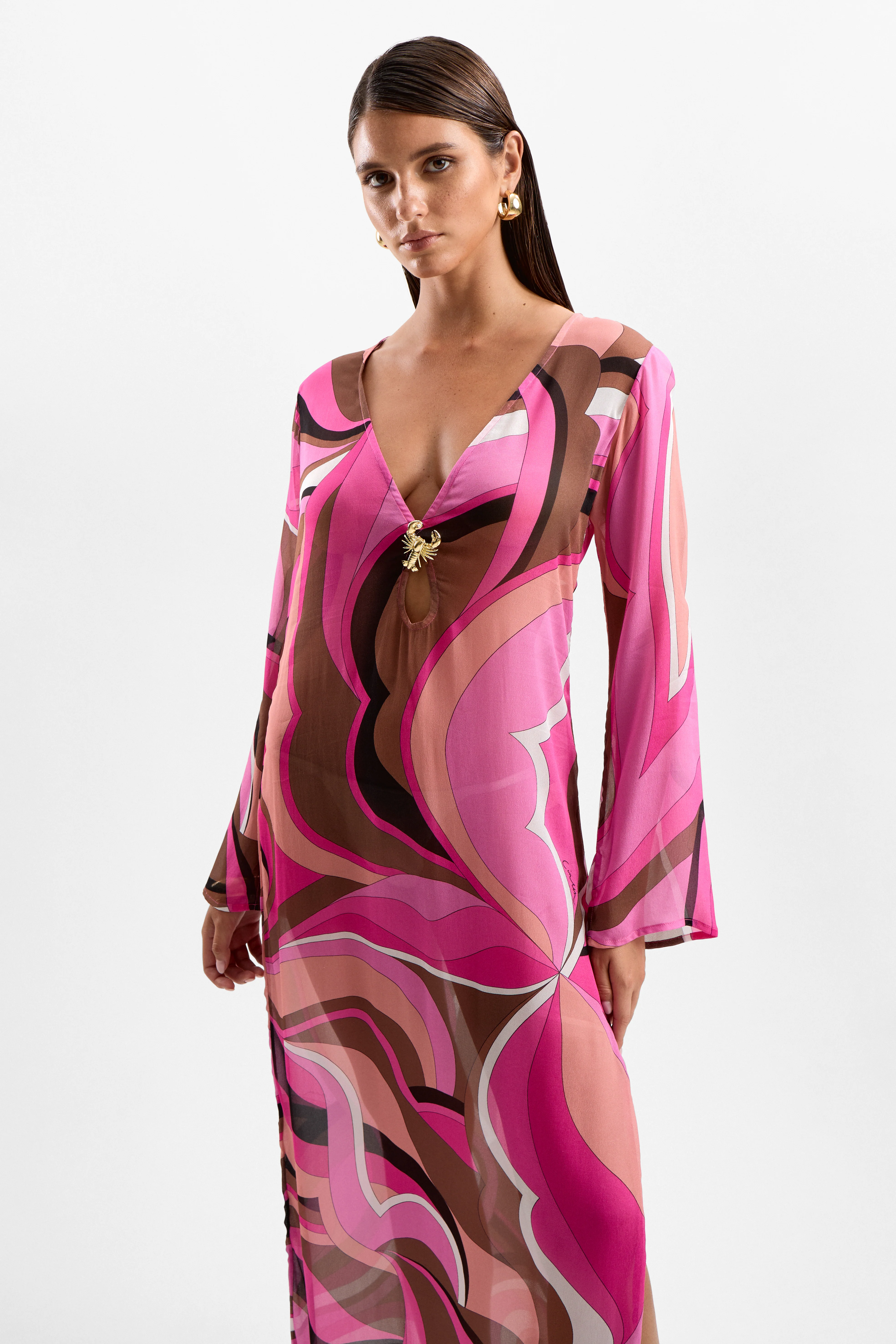Hotline Lobster Maxi Dress - Dolce Pink - Image 3