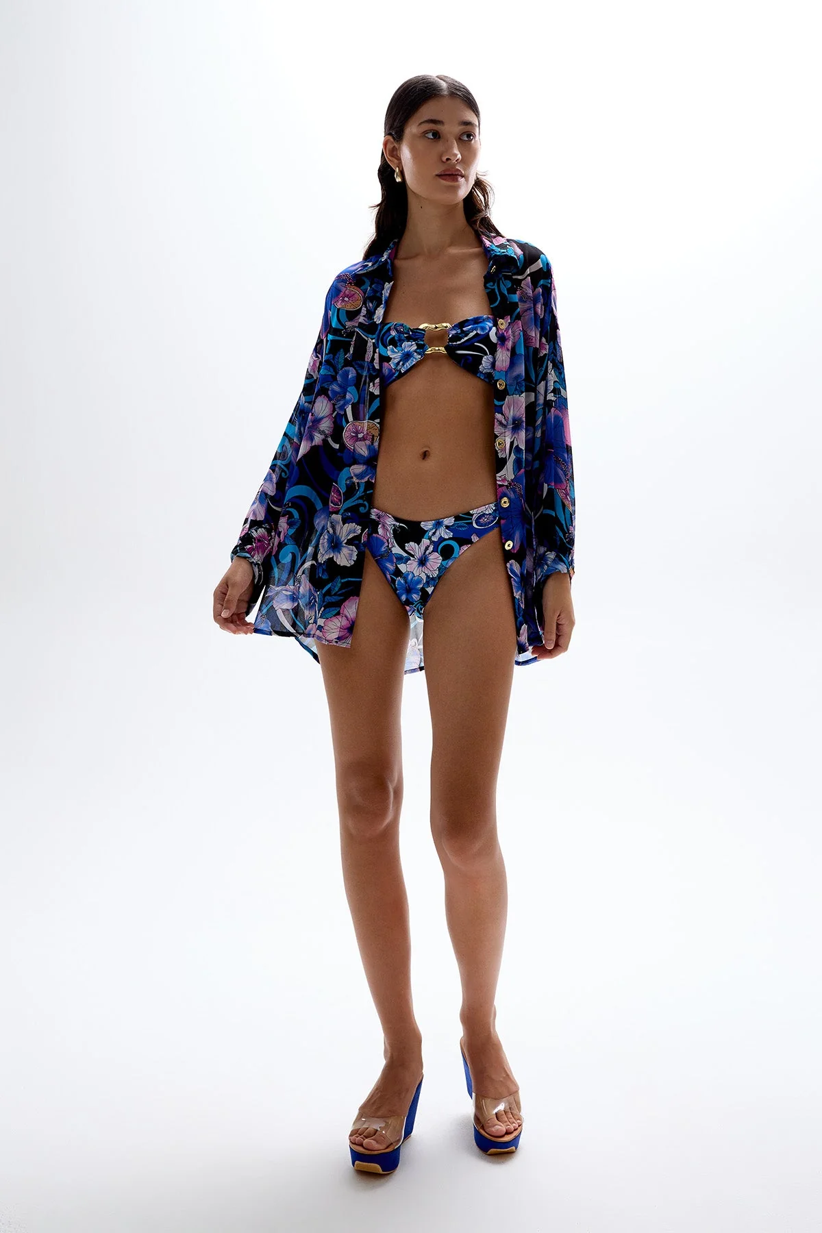 Locket Bandeau Top - Hibiscus Blue - Image 4