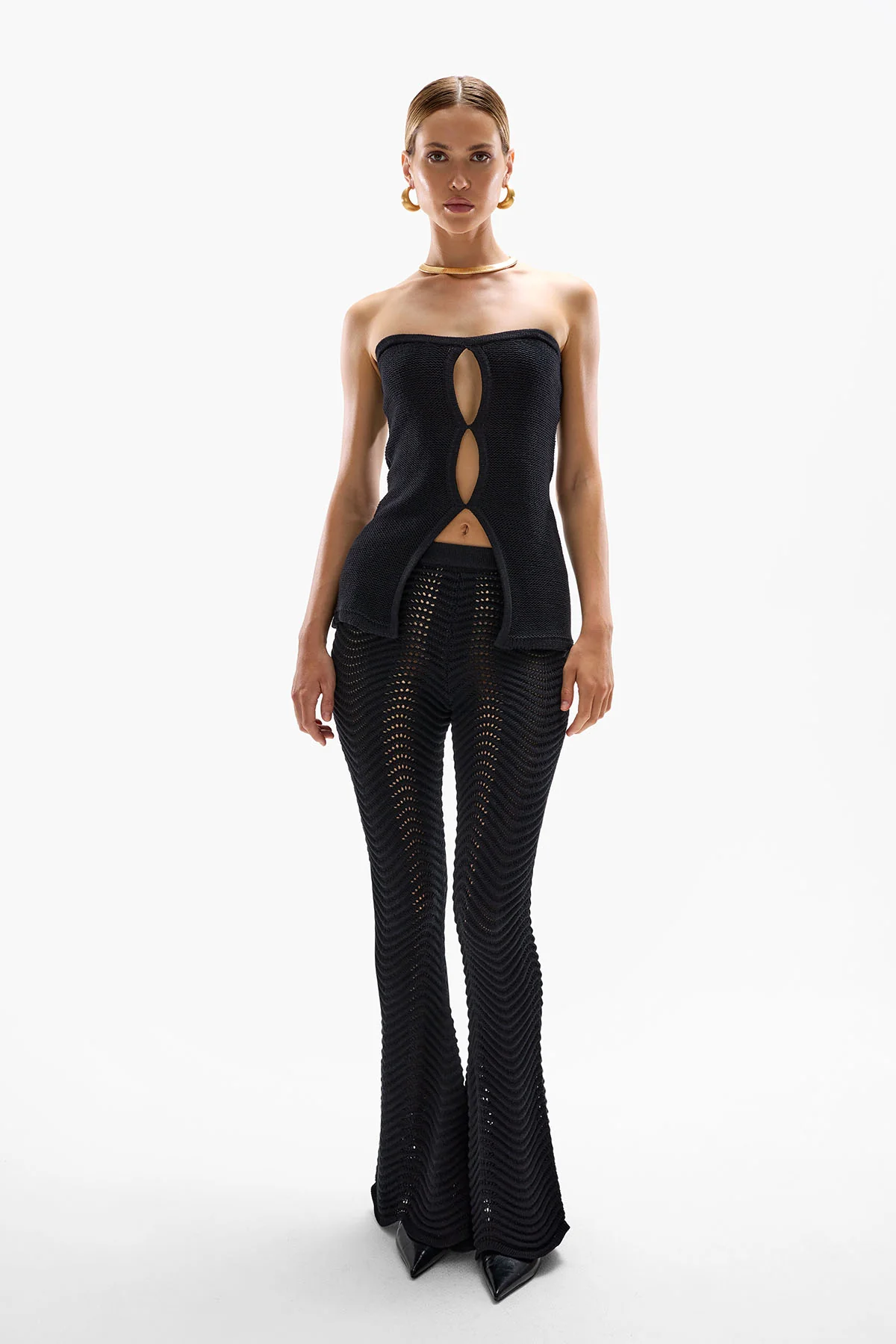 Lotus Orchid Knit Top - Black - Image 3