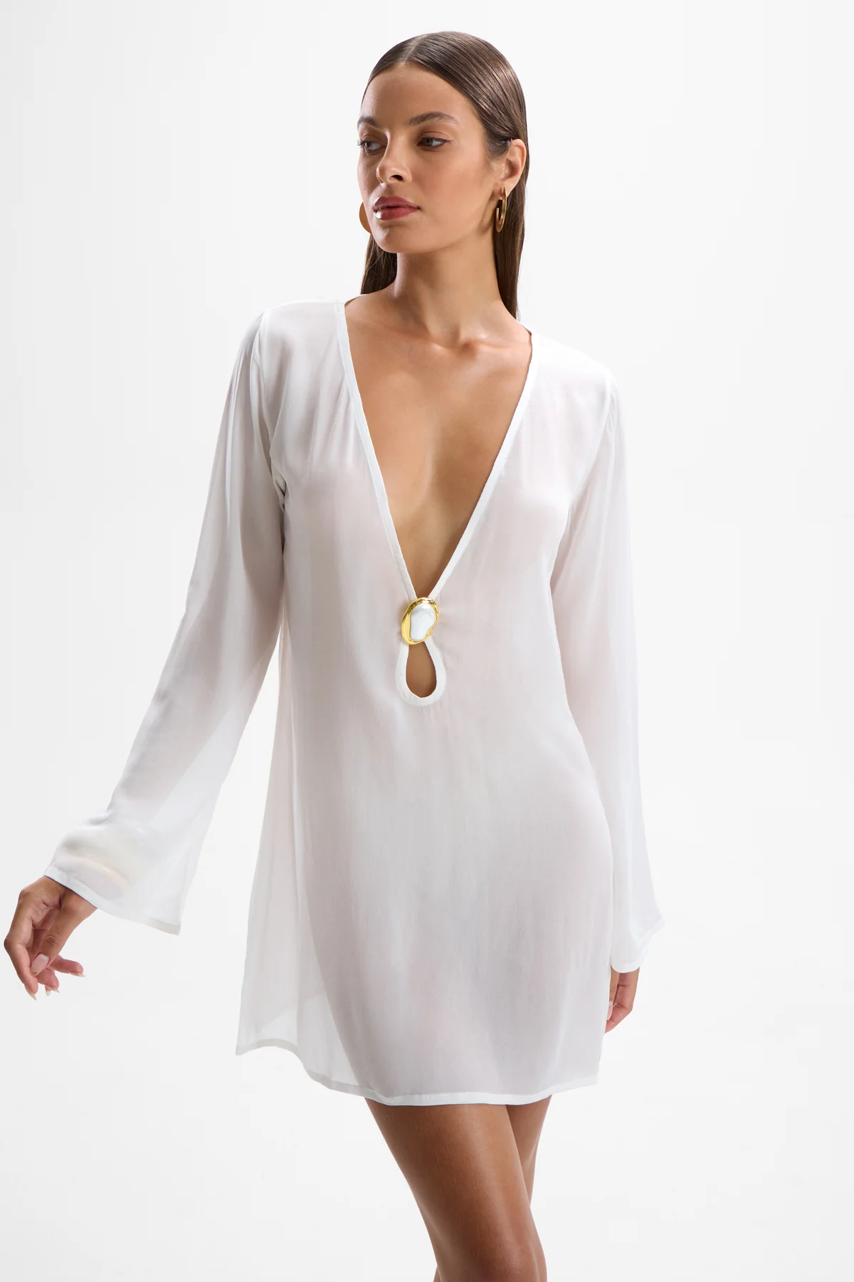 Lulu Moonstone Dress - Pearl - Image 3