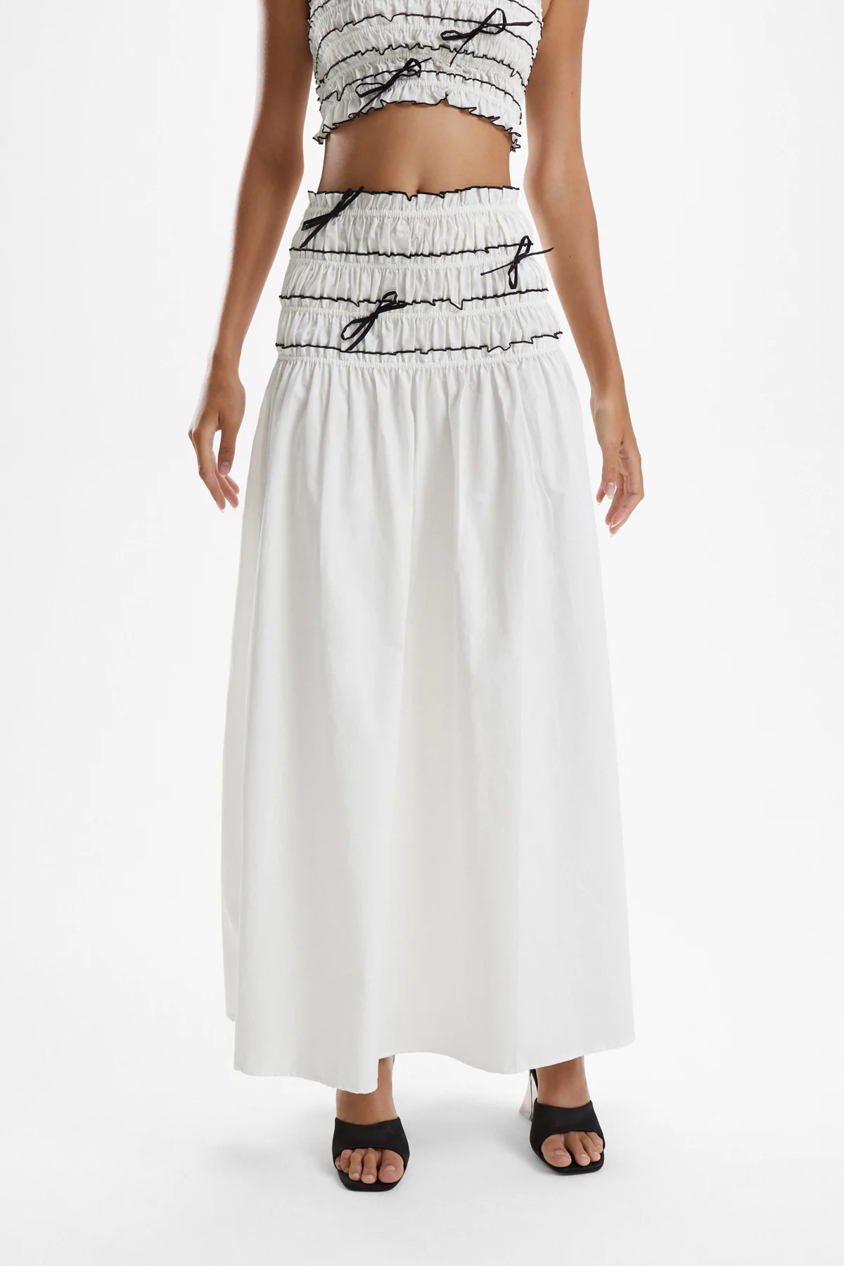 Mademoiselle Shirred Skirt - Pearl - Image 3