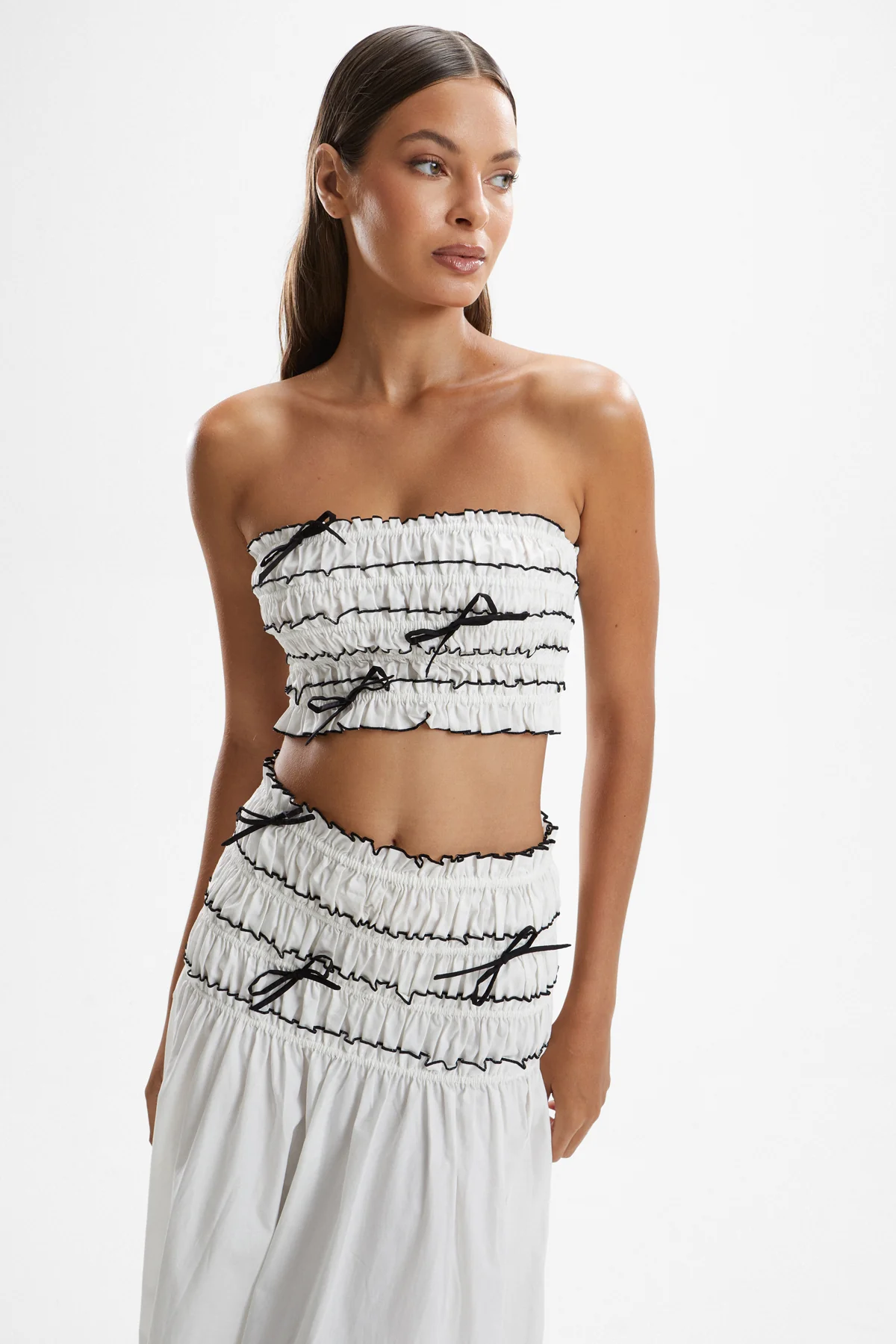Mademoiselle Shirred Skirt - Pearl - Image 4