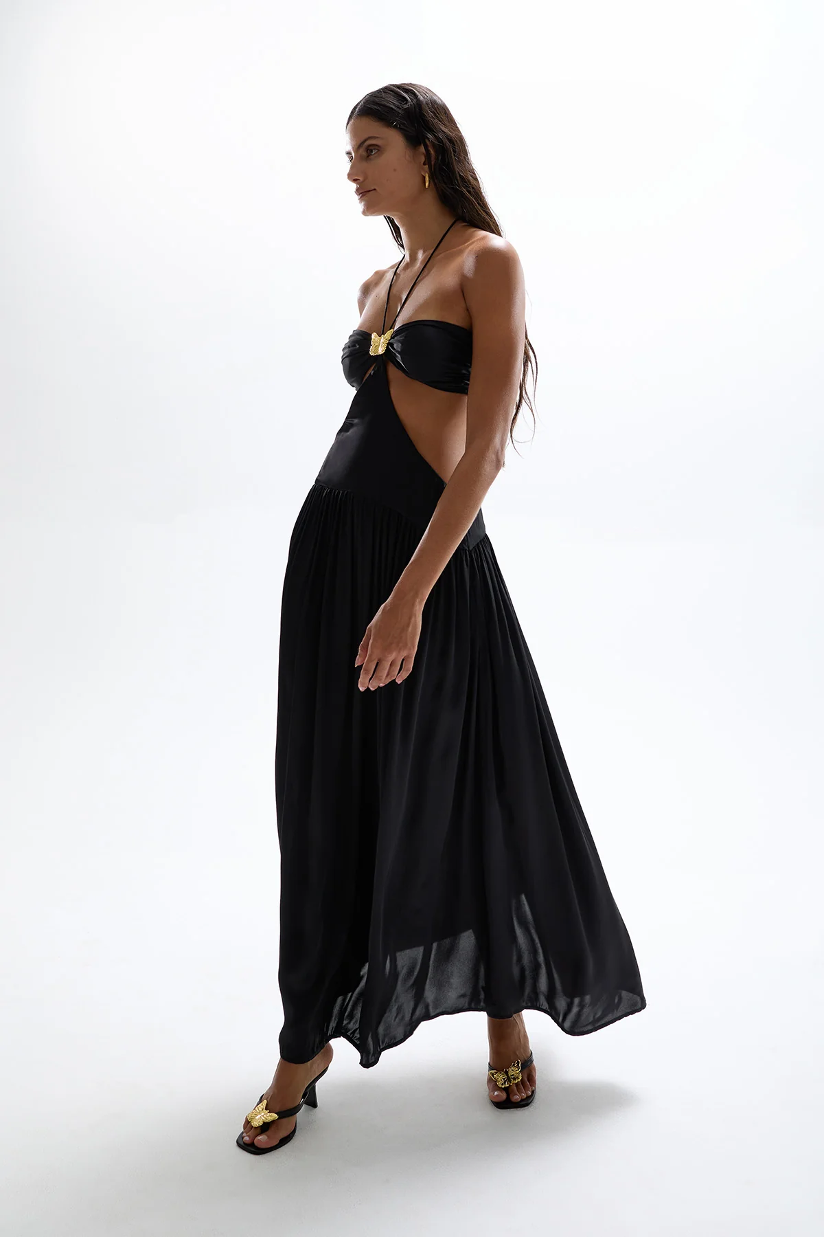 Mila Butterfly Maxi Dress - Black - Image 3