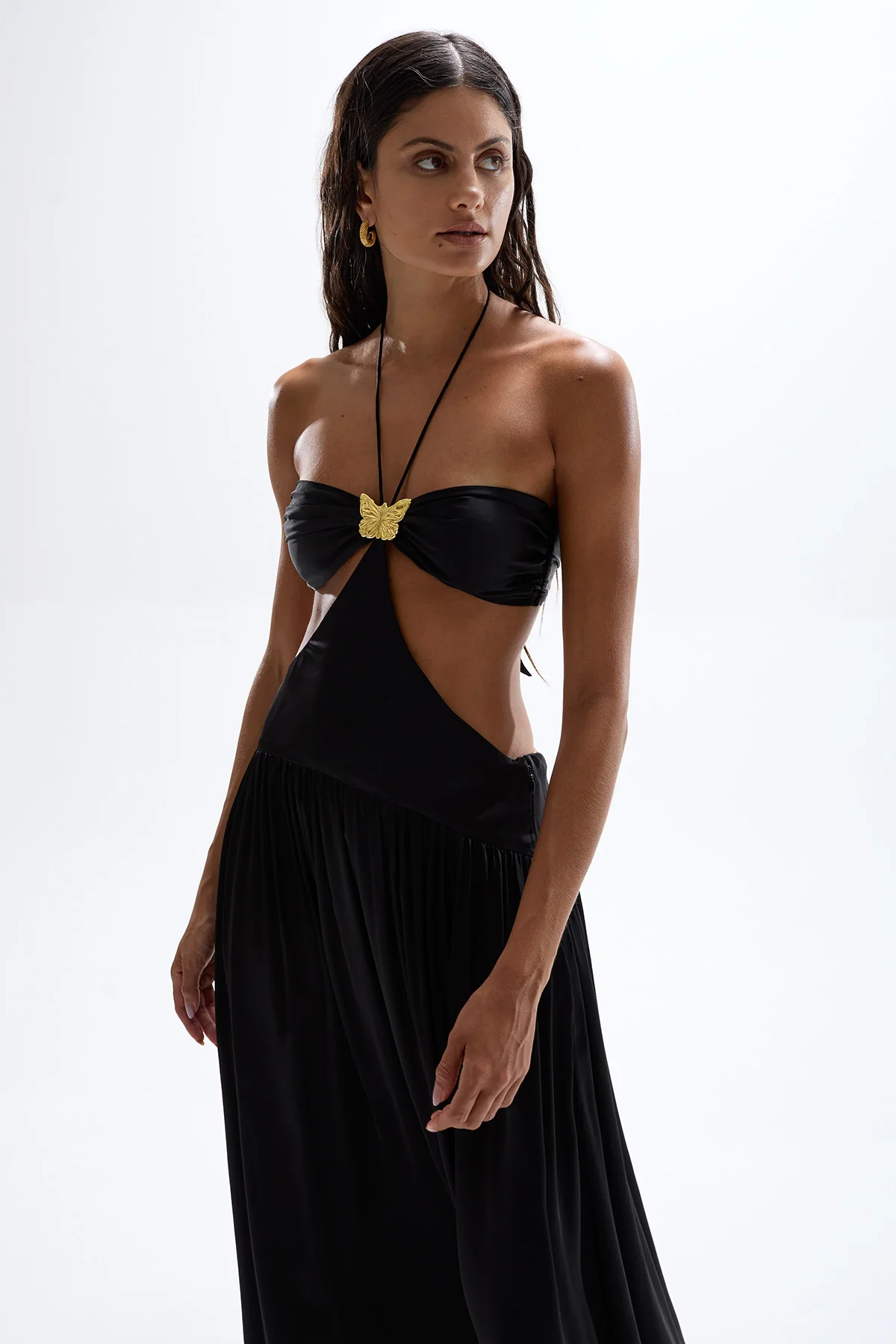 Mila Butterfly Maxi Dress - Black - Image 4