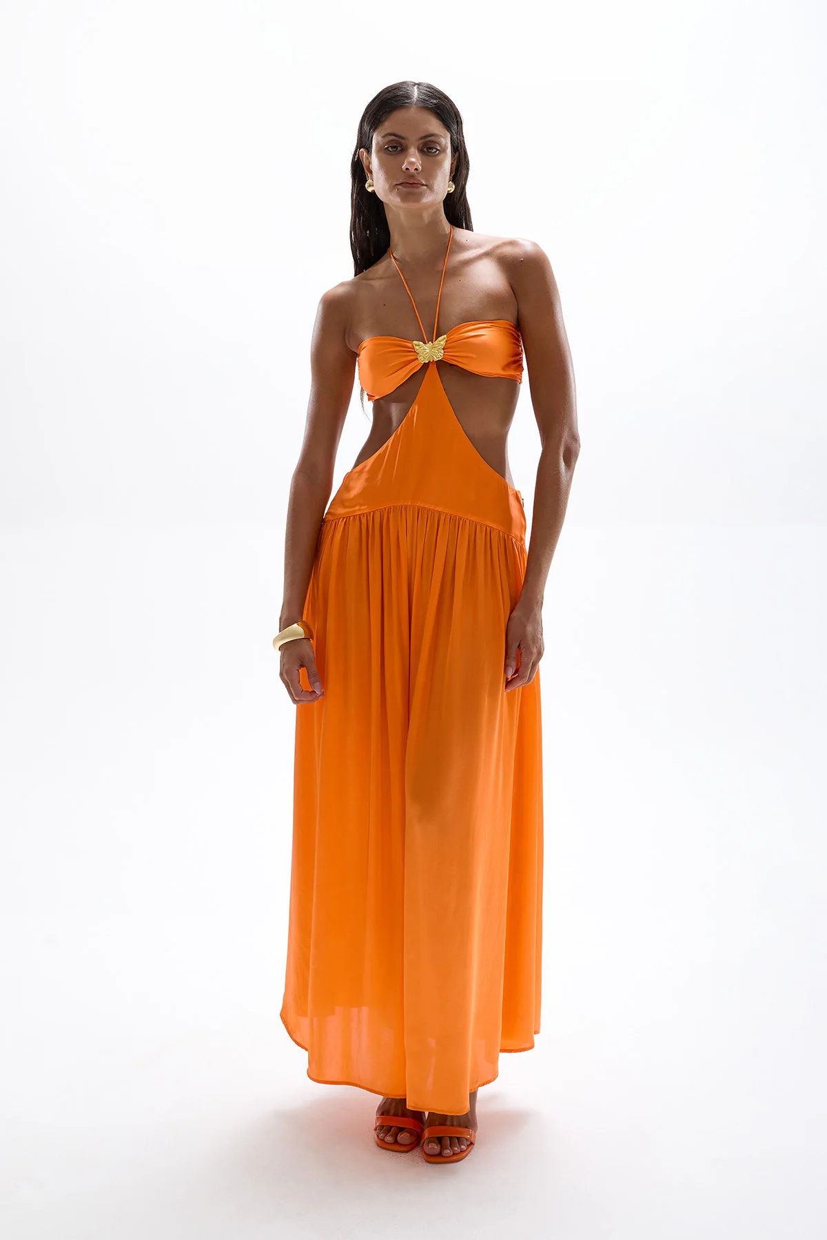 Mila Butterfly Maxi Dress - Orange