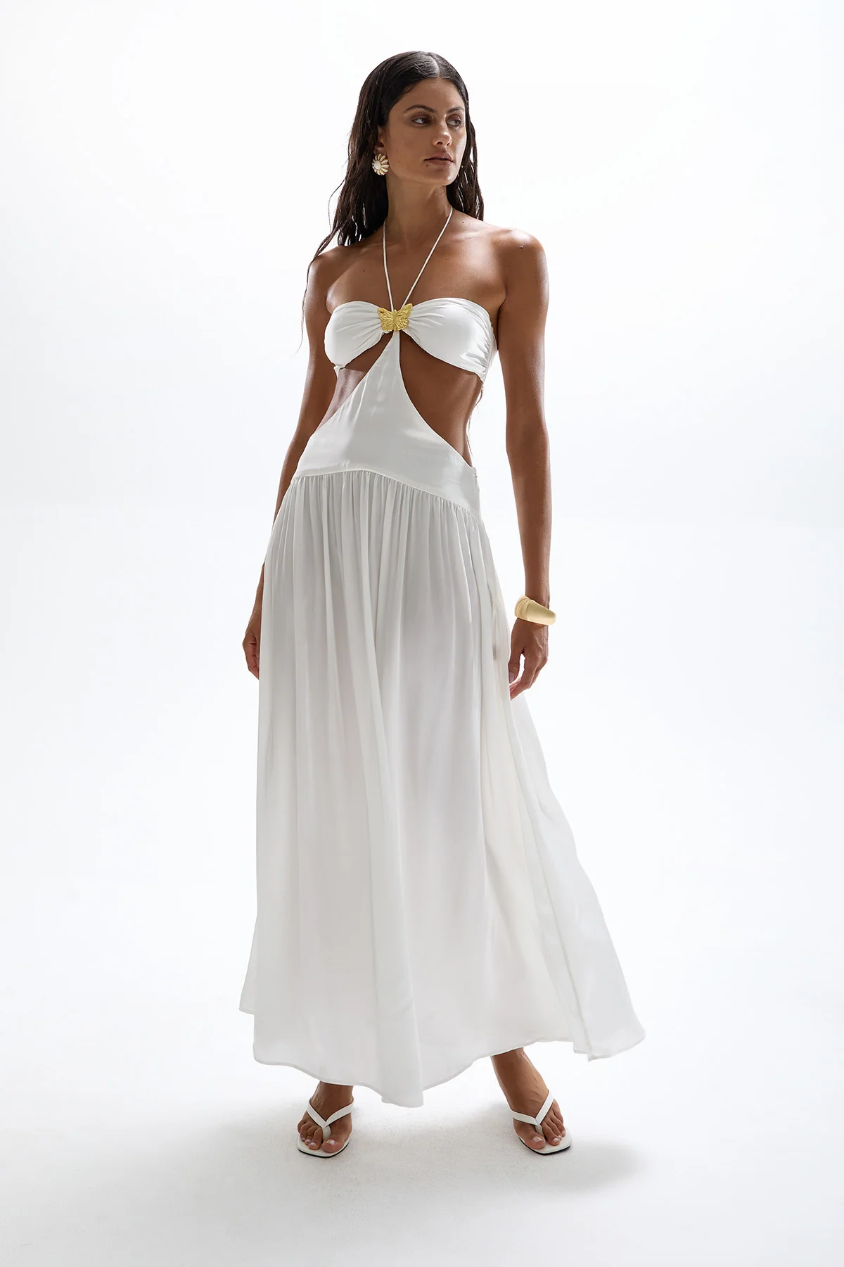 Mila Butterfly Maxi Dress - Pearl