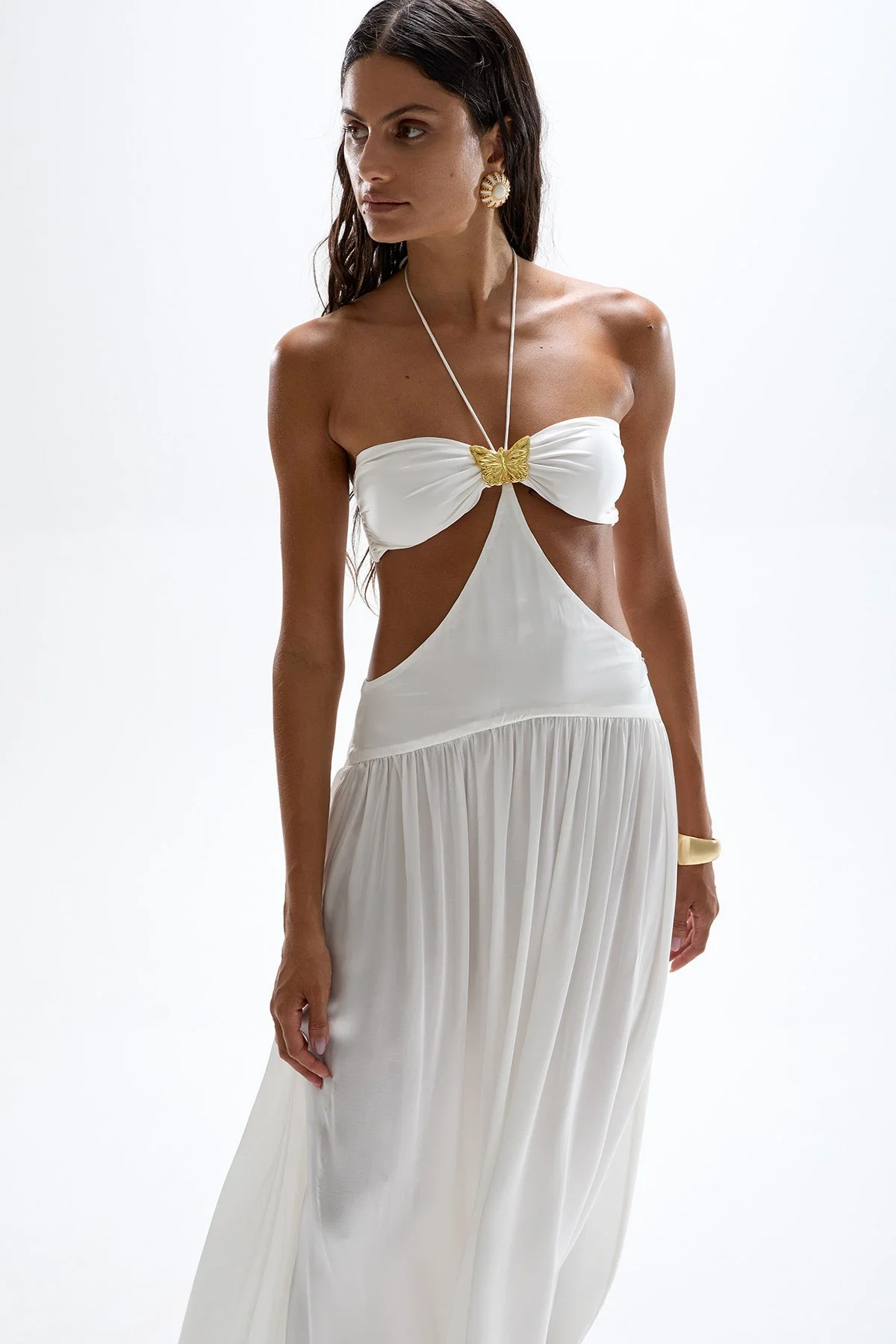 Mila Butterfly Maxi Dress - Pearl - Image 4