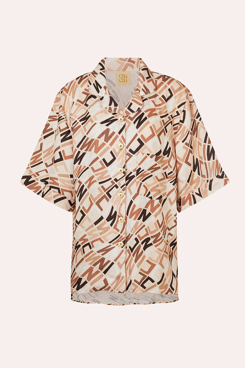 Mirage Bowling Shirt - Monogram Beige - Image 5