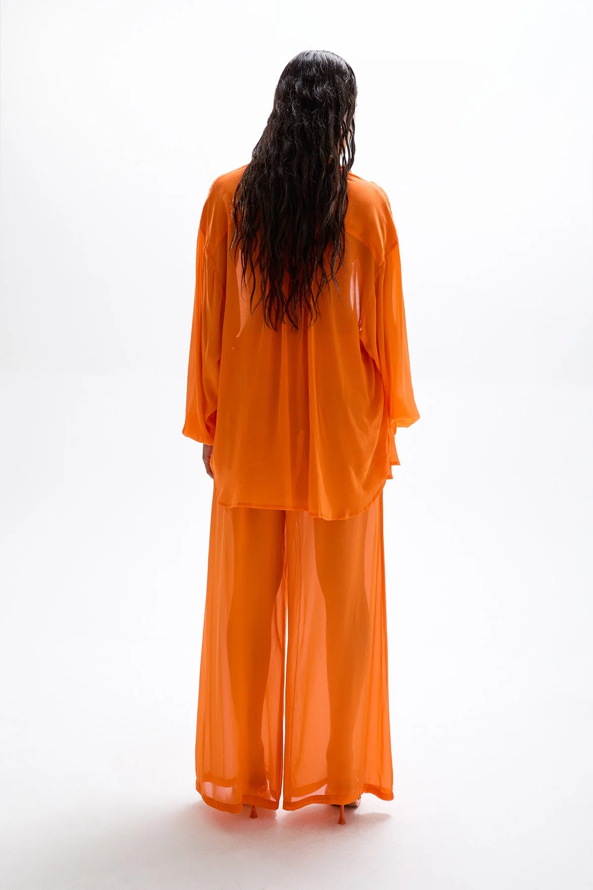 Muse Sheer Shirt - Orange - Image 2
