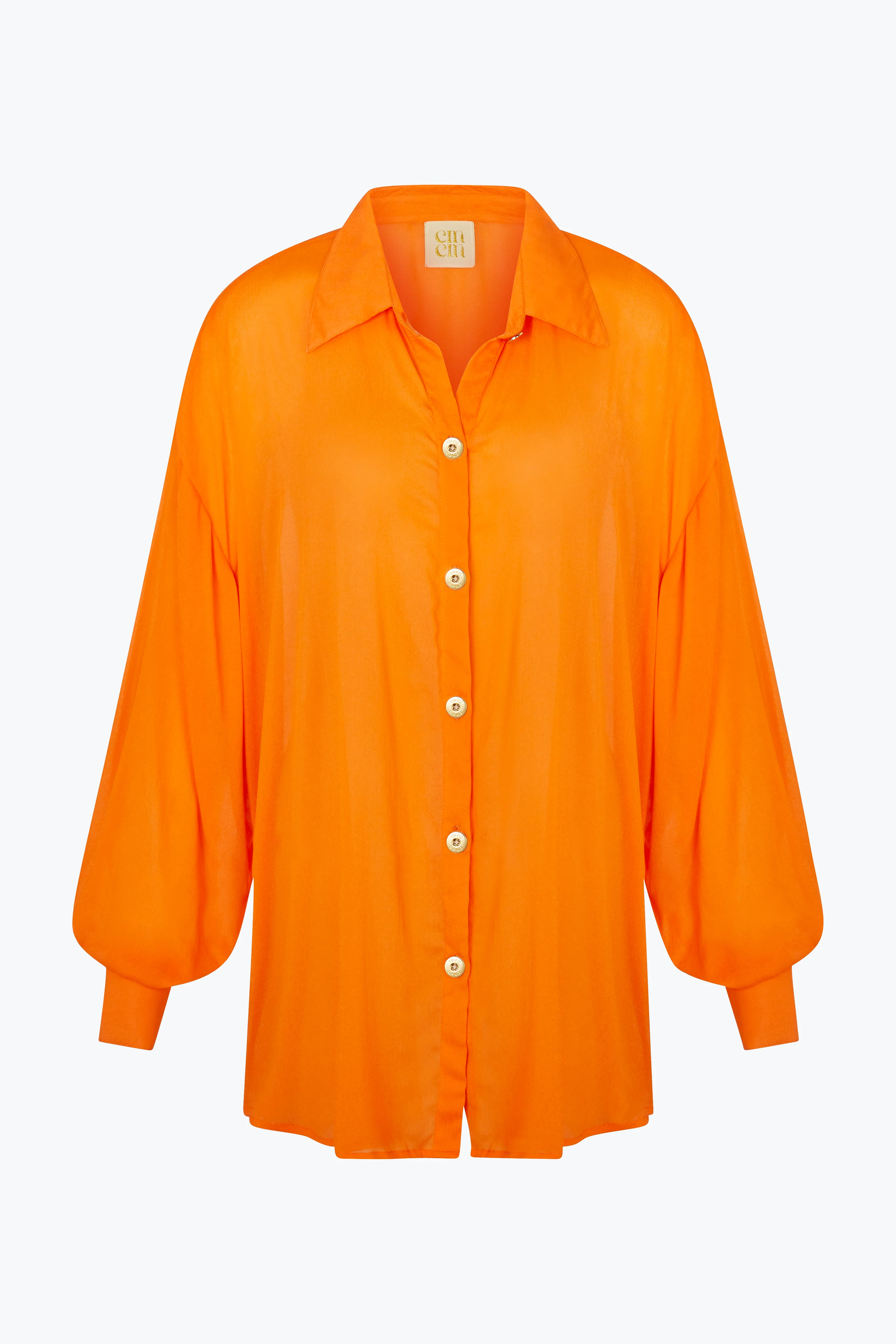 Muse Sheer Shirt - Orange - Image 3