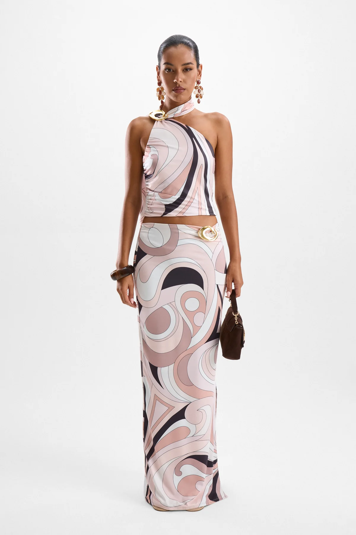 Reverie Halo Maxi Skirt - Mars Beige