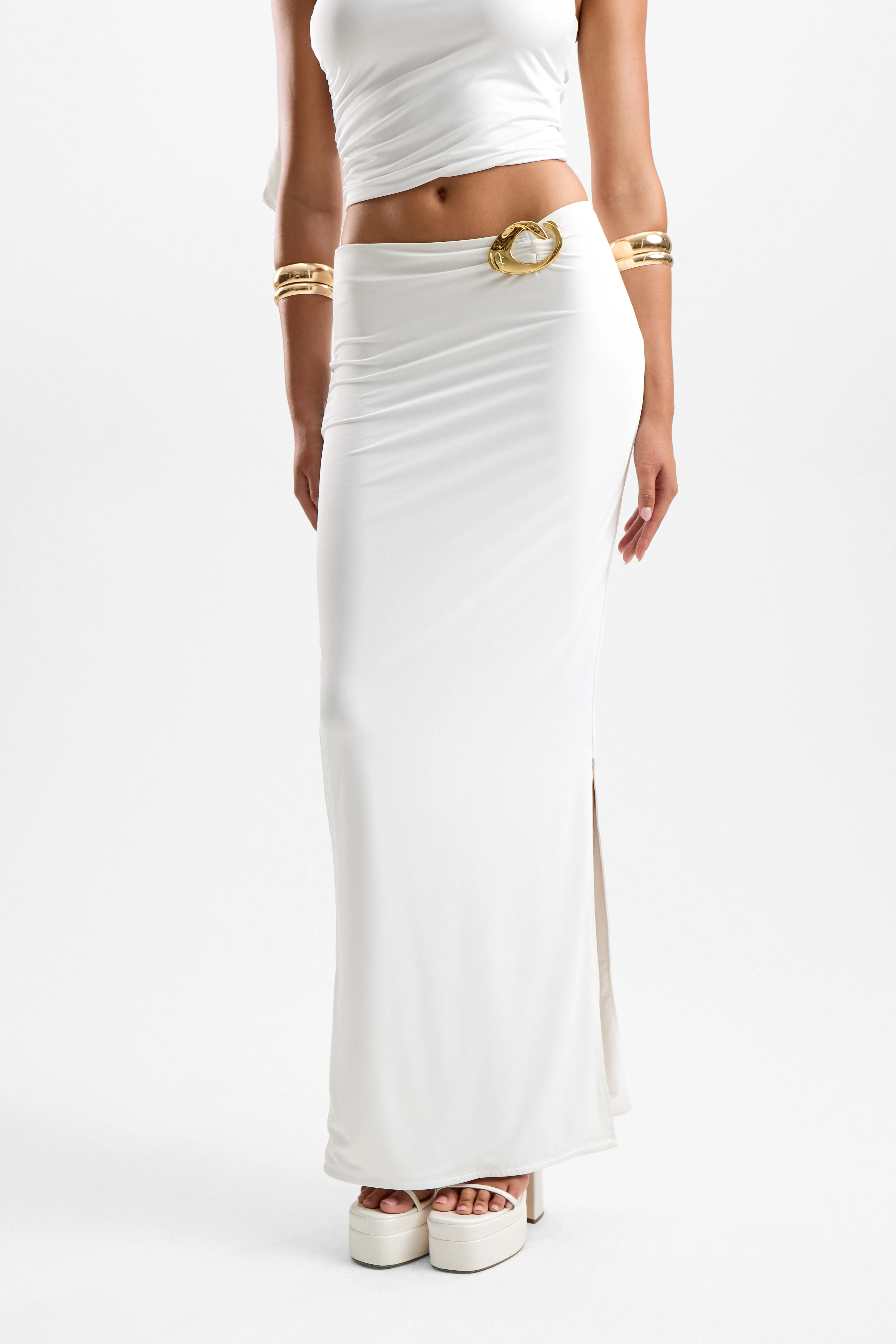 Reverie Halo Maxi Skirt - Pearl - Image 4