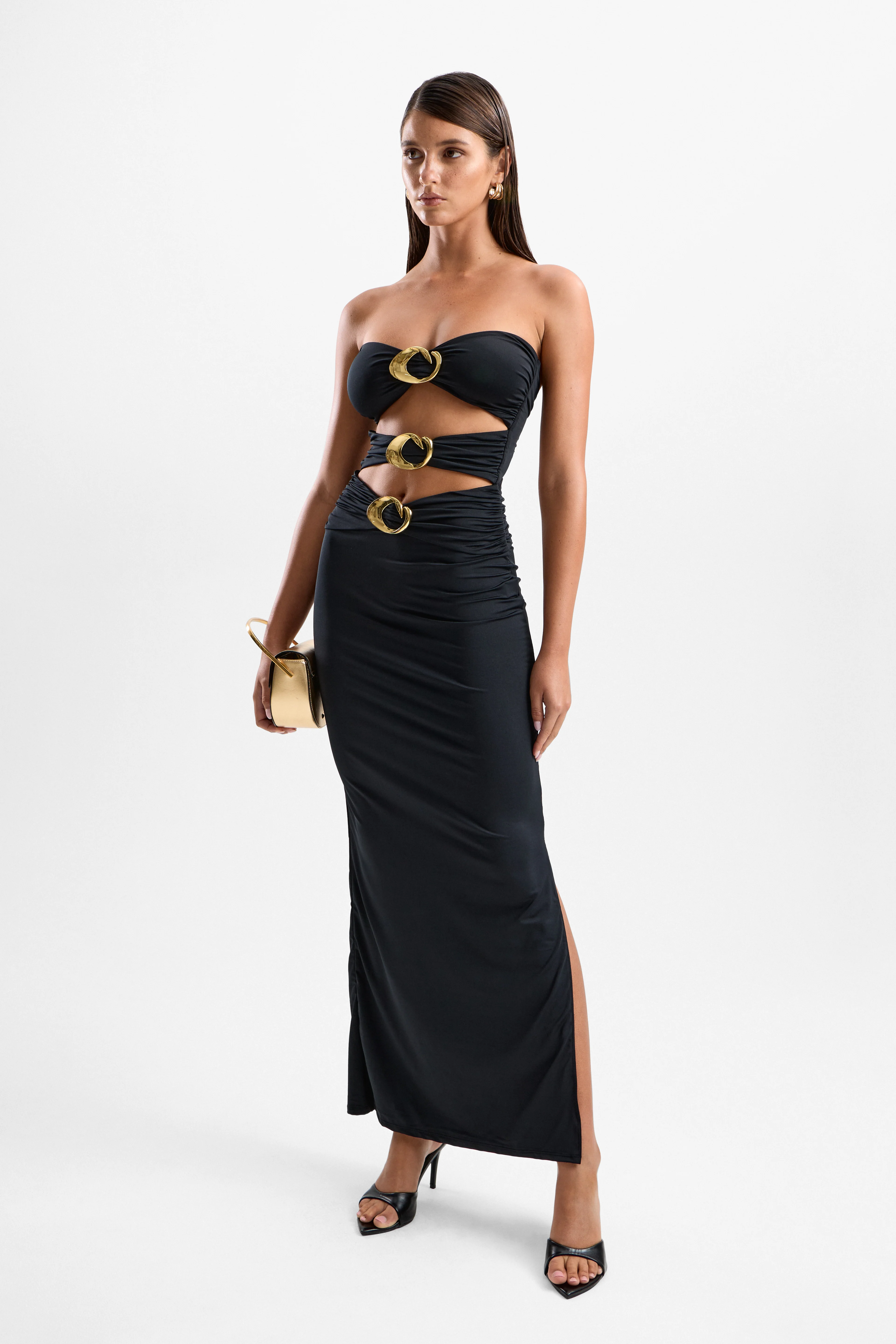 Rome Halo Maxi Dress - Black - Image 4