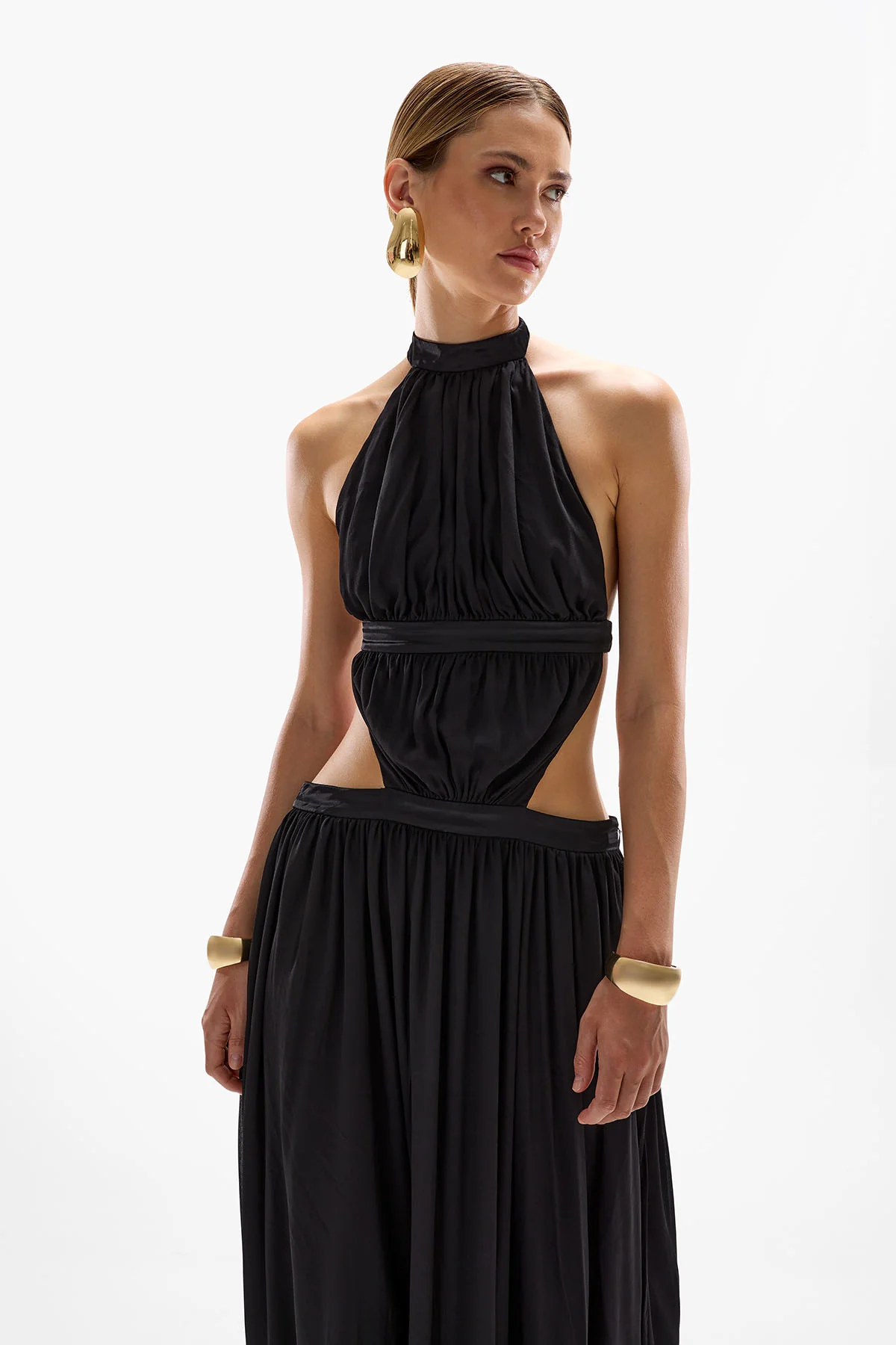 Rosette Maxi Dress - Black - Image 3