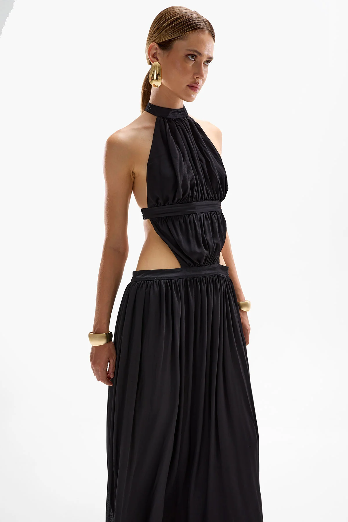 Rosette Maxi Dress - Black - Image 4