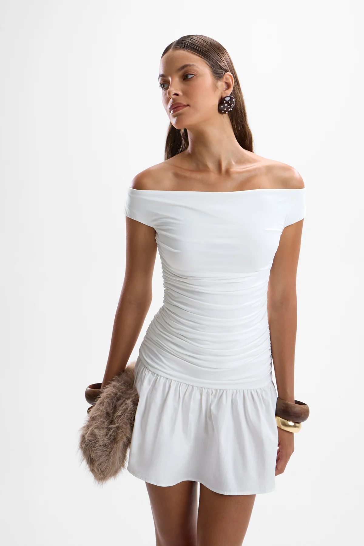Sophia Mini Dress - Pearl - Image 3