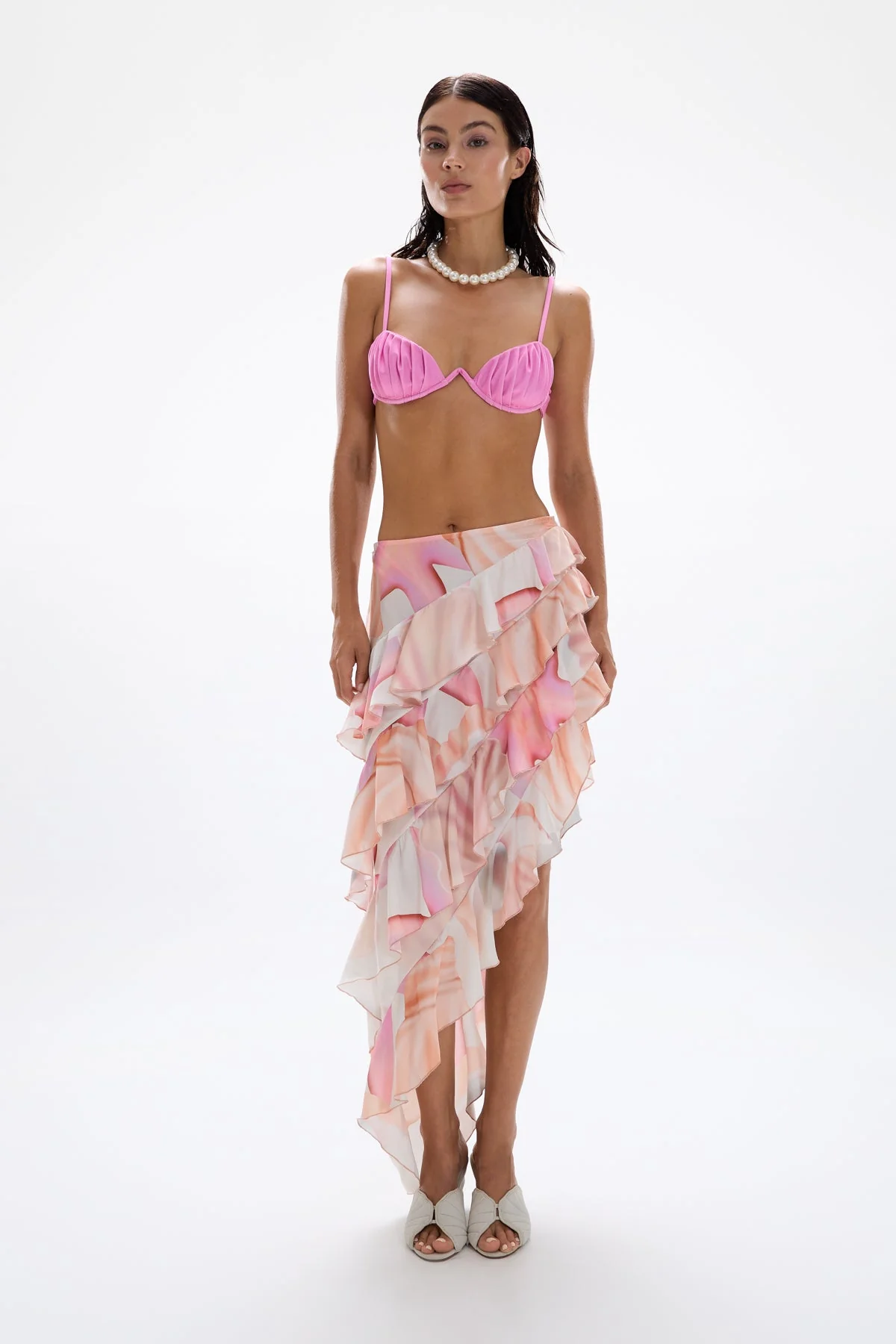 Spiral Ruffle Skirt - Tahiti Pink - Image 3