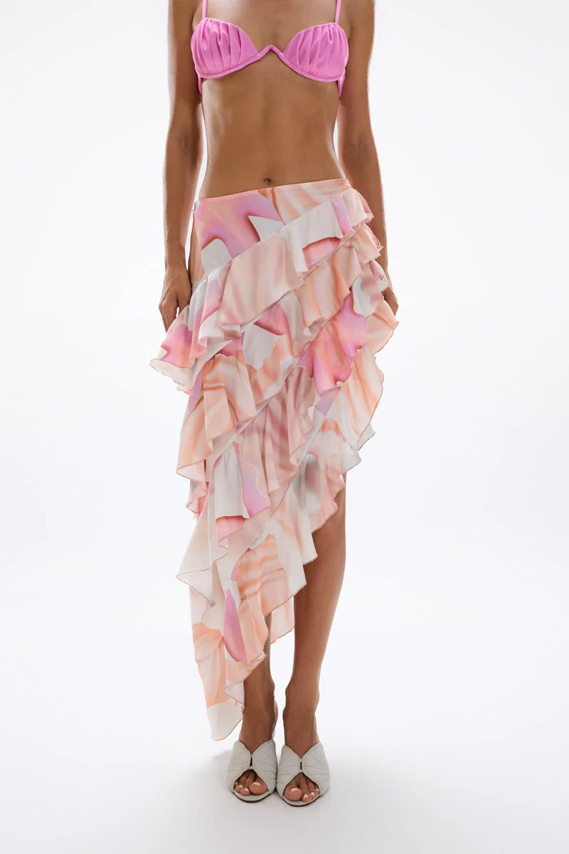 Spiral Ruffle Skirt - Tahiti Pink - Image 4