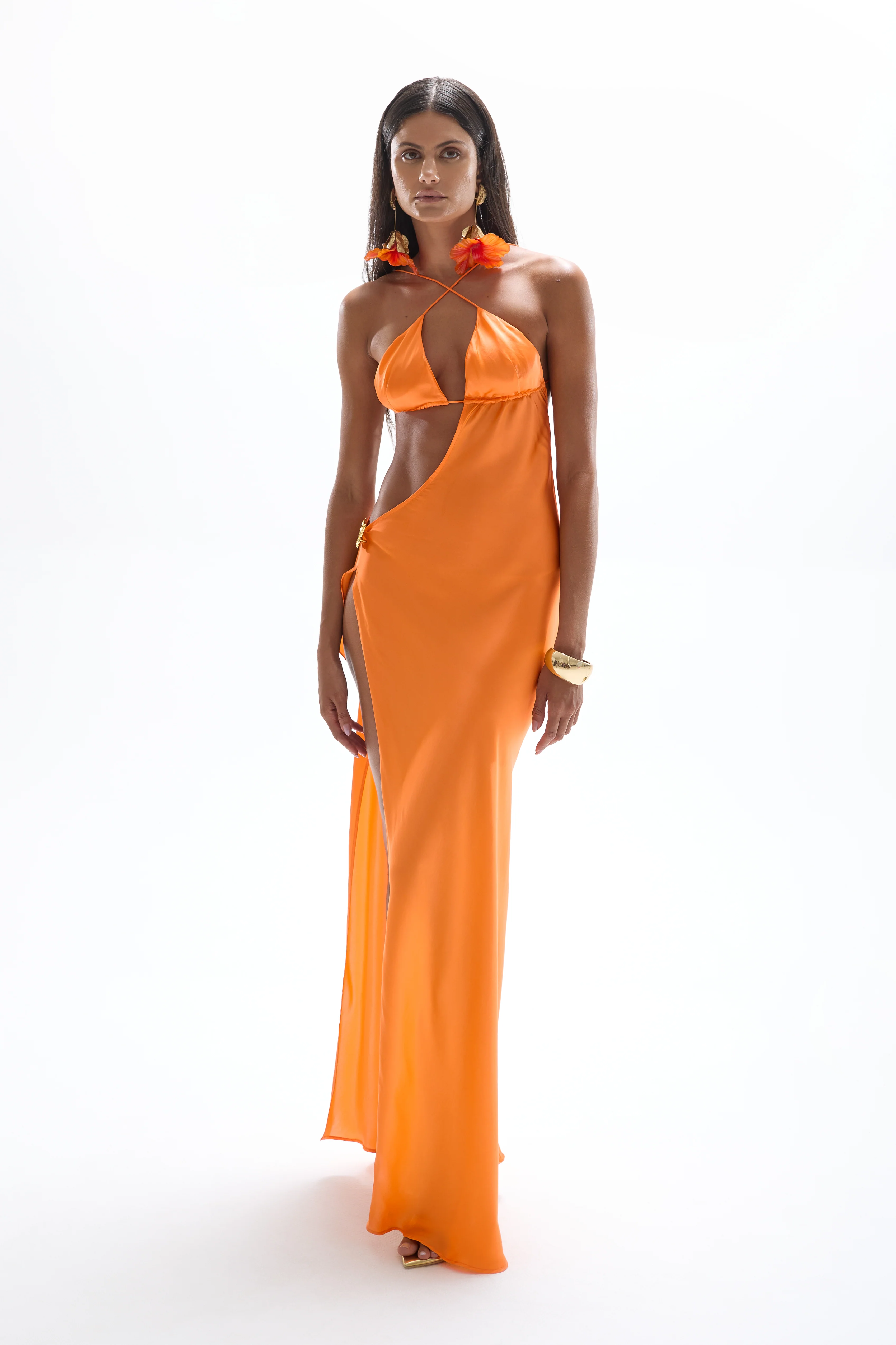 Villa Butterfly Maxi Dress - Orange - Image 2